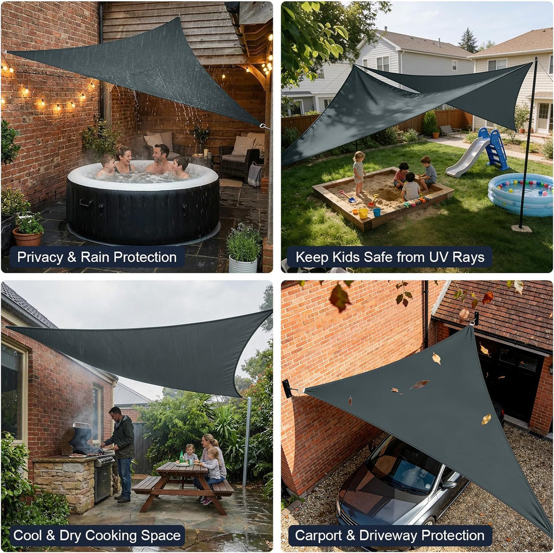 Sonnensegel Dreieck 2,5 x 2,5 x 2,5m Wasserdicht Sonnenschutz inkl Befestigungsseile PES Polyester m