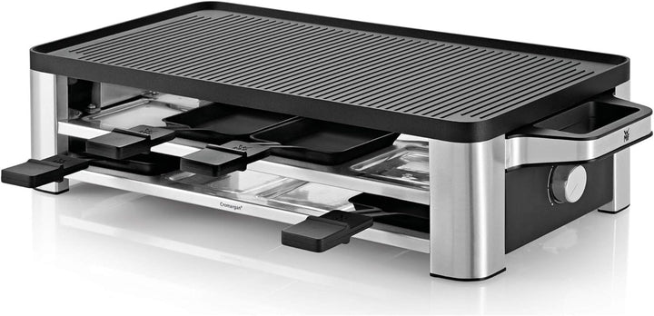 WMF Lono Raclette Grill mit Pfännchen und Schiebern, Raclette 8 Personen, 15 W, edelstahl