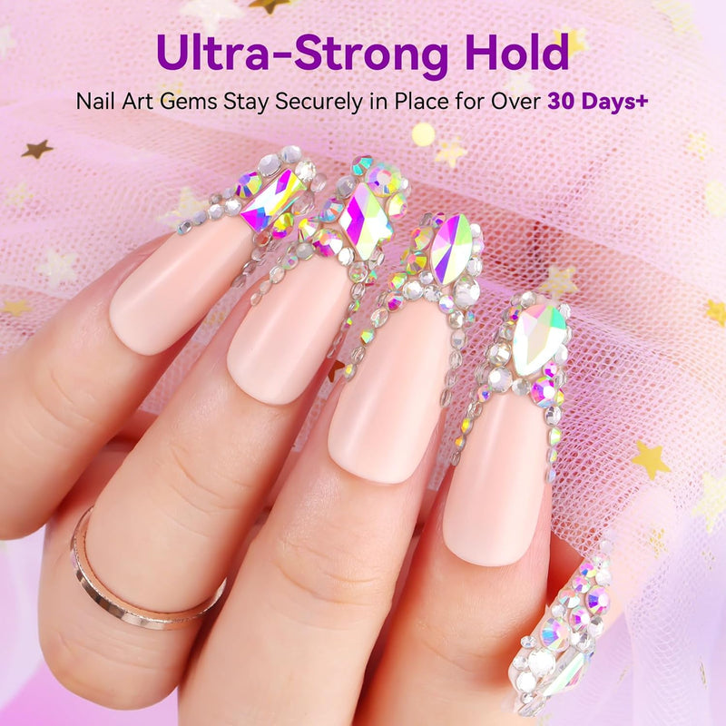 Makartt 12 Stück Nail Art Strass Kleber Gel Set - 30g Professionelle Nagelkleber Gel,Super Adhesive