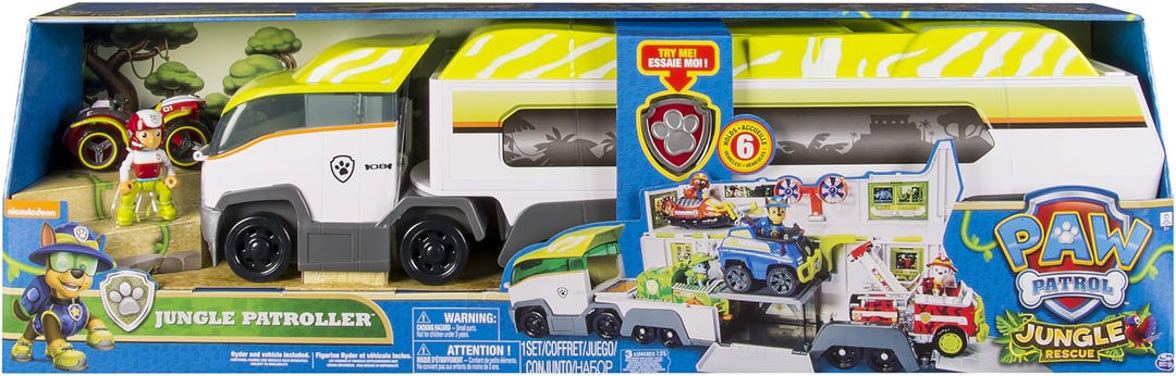 Nickelodeon PAW Patrol – Jungle Rescue – Jungle Patroller – Dschungel Teamfahrzeug mit Soundeffekten