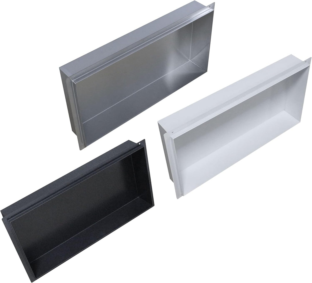 Bernstein Wandnische BS603010 60 x 30 x 10 cm randlos aus Edelstahl in Schwarz, befliesbare Duschnis