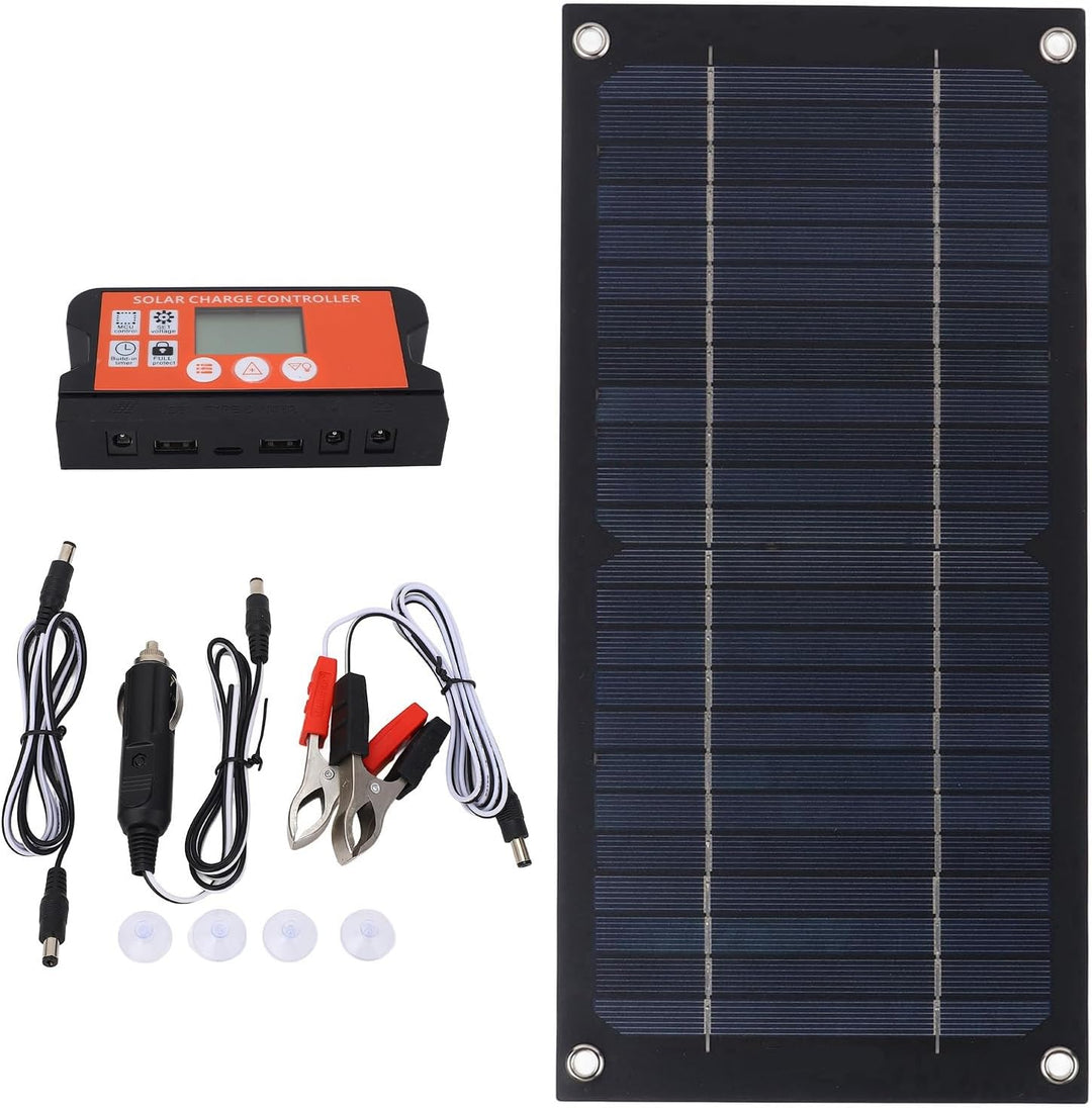 Fockety 600W Solarmodul-Kit, monokristallines Silizium 12V 24V 100A Laderegler mit Verlängerungskabe