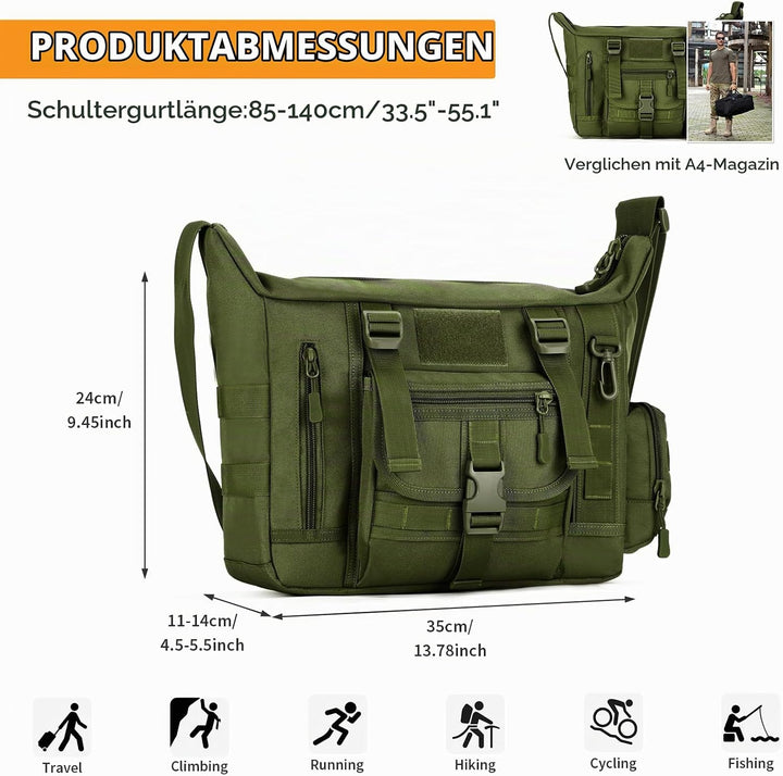 Huntvp Taktisch Schultertasche Militär Crossbody Bag Sling Tasche Wasserabweisend Umhängetasche Mess