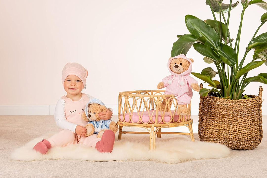 Teddy Hermann 91386 Teddy-Bär Schlafanzugbär rosa 30 cm, Kuscheltier, Plüschtier 30 cm, rosa, 30 cm,