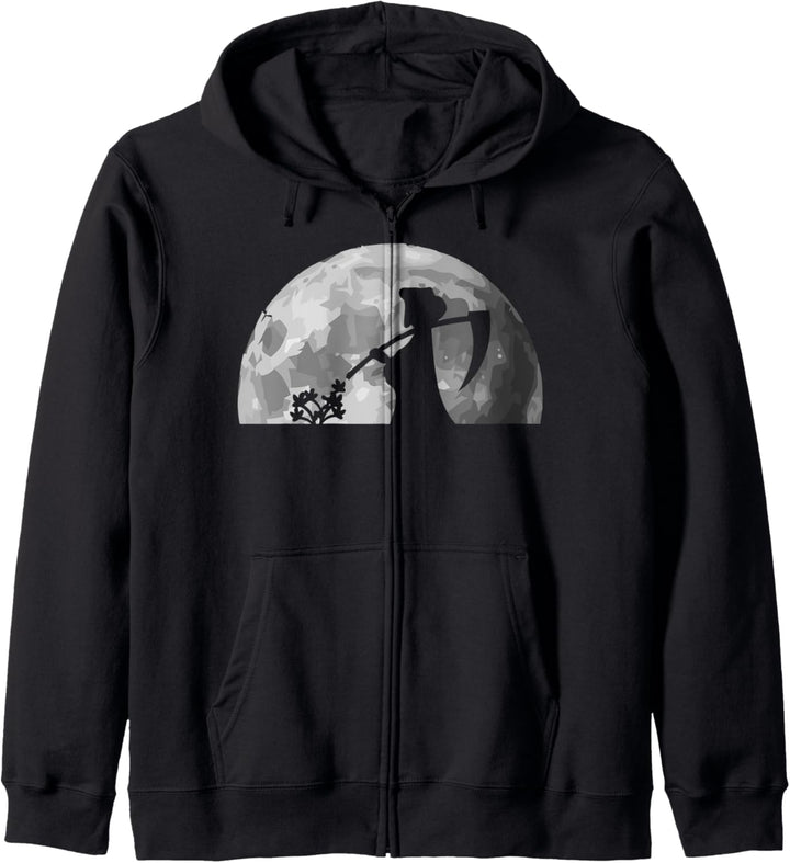 Gothic and Dark Wave Motiv Tod in Rente Sensenmann Kapuzenjacke