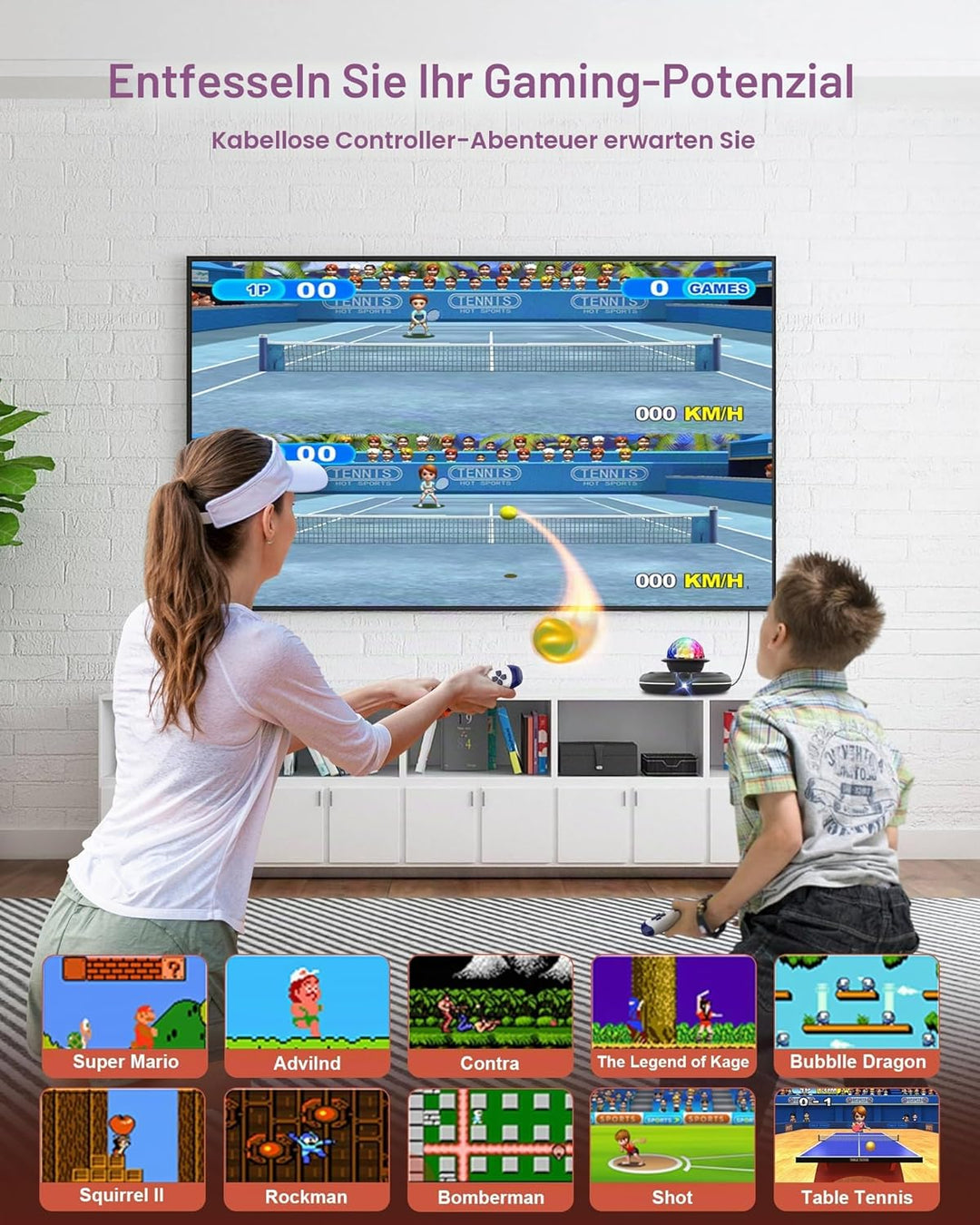 Tanzmatte - Tanzmatten für den TV mit Kamera, rutschfeste Spielmatte mit 2 kabellosen Griffen & bunt