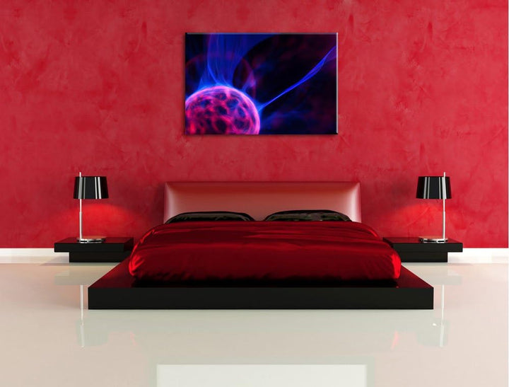 Pixxprint leuchtender Energieball auf Leinwand, XXL riesige Bilder fertig gerahmt mit Keilrahmen, Ku