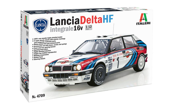 Italeri 4709 1:12 Lancia Delta HF Integrale 16V-Modellbau, Bausatz, Standmodellbau, Basteln, Hobby,