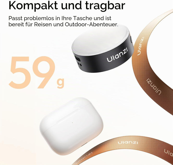 ULANZI MFL01 2-in-1 Magnetischer Handyblitz & Selfie-Licht für iPhone und Android mit Bluetooth-/Tas