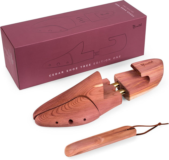Blumtal TESTSIEGER Premium Schuhspanner Zedernholz - Schuhspanner Herren und Damen inkl. Schuhlöffel