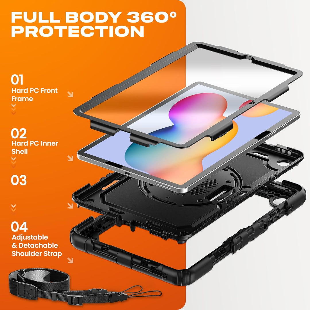 SEYMAC stock Hülle für Samsung Galaxy Tab S6 Lite 10,4 Zoll 2024/2022/2020, Stossfest Hülle mit Disp