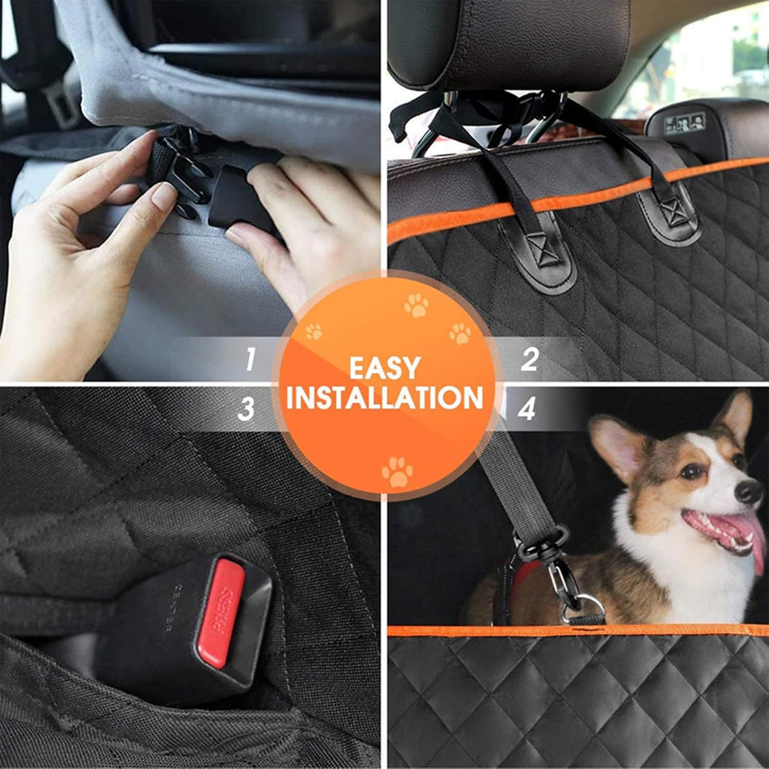 GOMETY Hundedecke Auto Rückbank 145 × 137 cm, Autoschondecke Hund Rücksitz Wasserdicht &amp; Kratzfest,