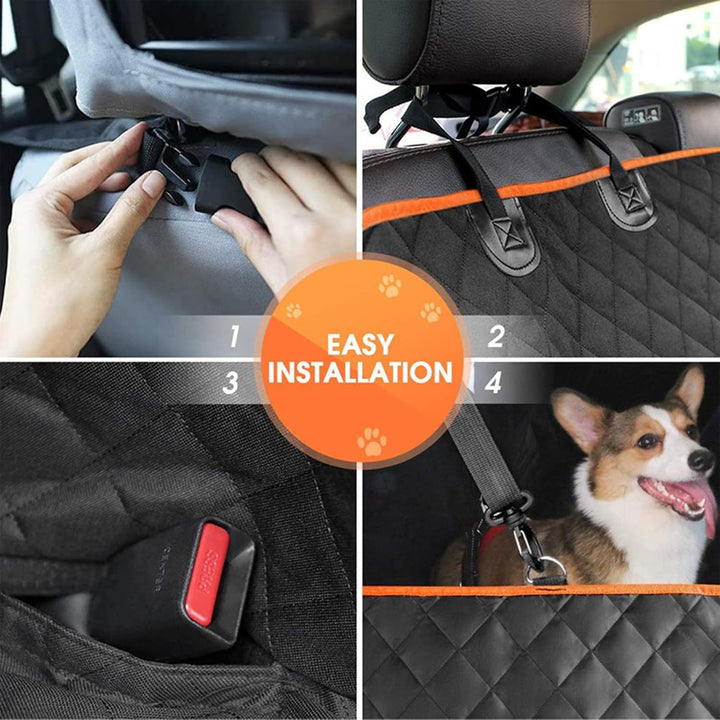 GOMETY Hundedecke Auto Rückbank 145 × 137 cm, Autoschondecke Hund Rücksitz Wasserdicht &amp; Kratzfest,