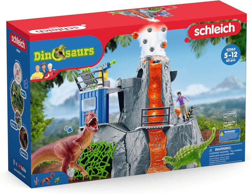 schleich 42564 Grosse Vulkan Expedition, für Kinder ab 5-12 Jahren, DINOSAURS - Spielset Single neue