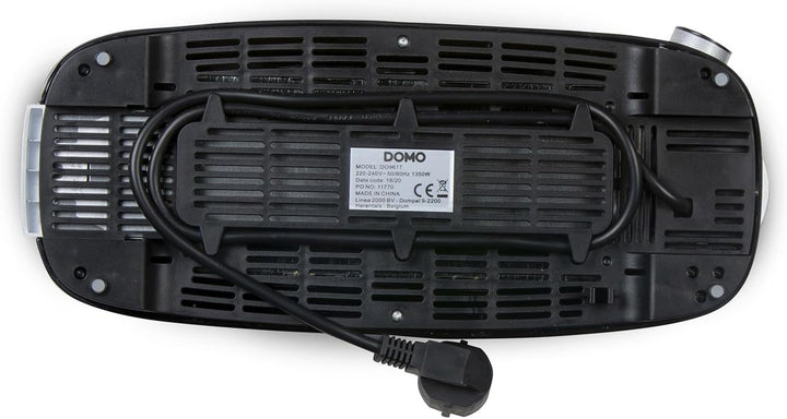DOMO DO961T Toaster, Edelstahl rostfrei, Schwarz
