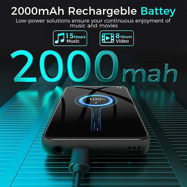 160GB MP3 Player mit Bluetooth und WiFi, ZAQE Android 13 MP4 Player mit Spotify, Pandora, Audible, Y