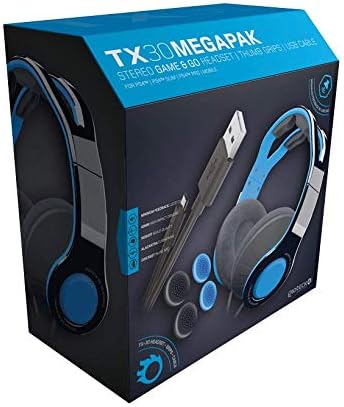 Gioteck - TX30 Megapack - Stereo Game&Go Headset + Daumengriffe + USB-Ladekabel für PS4, blau, einst