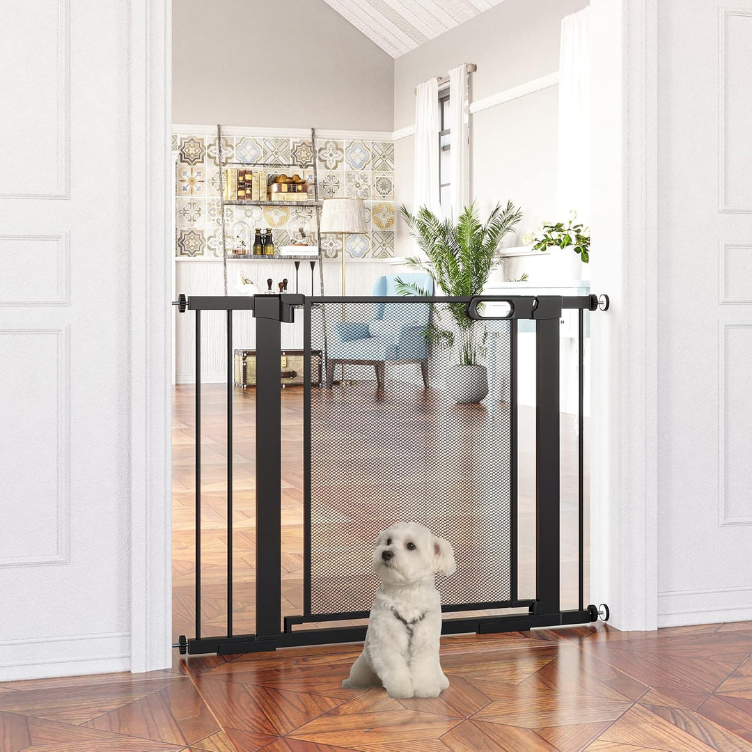 PawHut Hunde Türschutzgitter, Treppengitter, Hundegitter ohne Bohren, 75-103 cm Breite Absperrgitter
