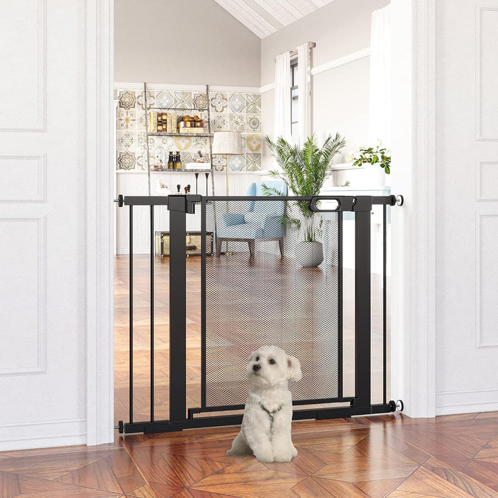 PawHut Hunde Türschutzgitter, Treppengitter, Hundegitter ohne Bohren, 75-103 cm Breite Absperrgitter