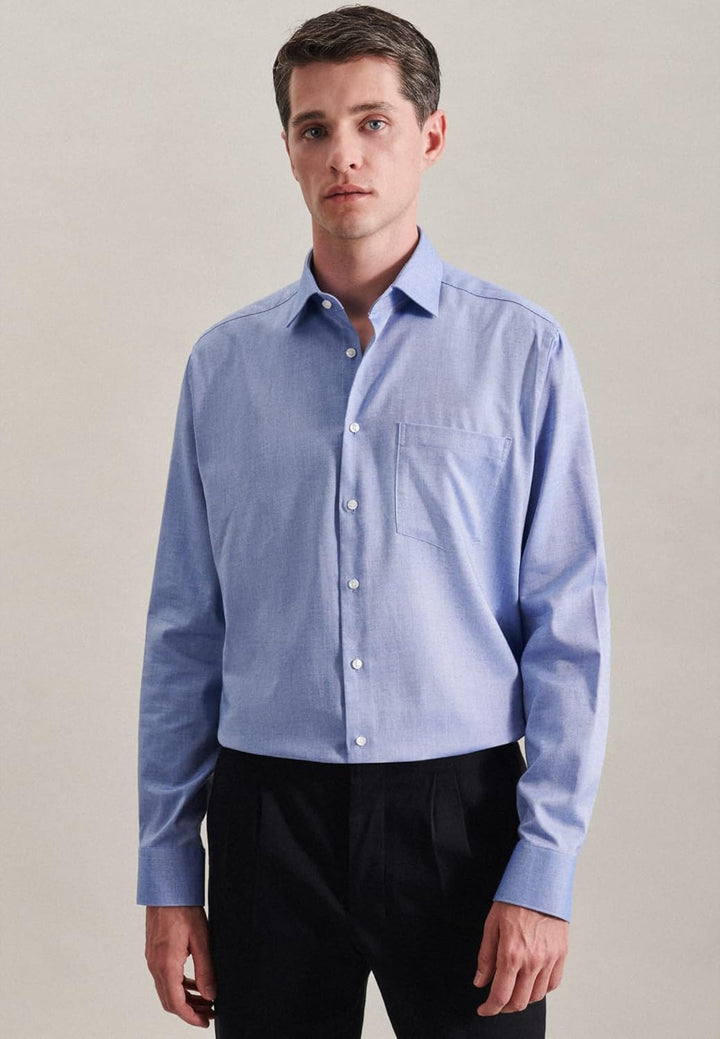 Seidensticker Herren Hemd, Hellblau