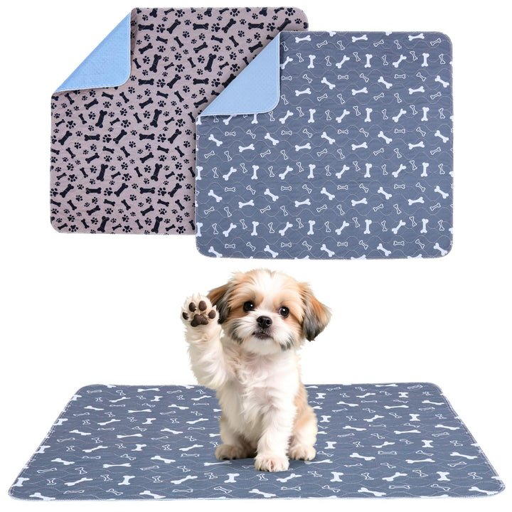2 Pcs Saugfähig Welpenunterlagen 80*90cm Pinkelmatte für Hunde Waschbar Hundeteppich rutschfest Hund