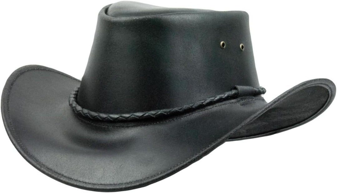 Black Jungle Kimbolton Lederhut, Westernhut, Australienhut, Cowboyhut M Schwarz, M Schwarz
