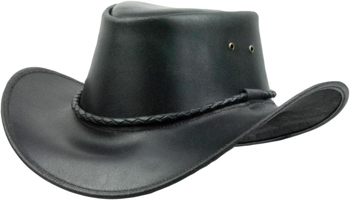 Black Jungle Kimbolton Lederhut, Westernhut, Australienhut, Cowboyhut M Schwarz, M Schwarz