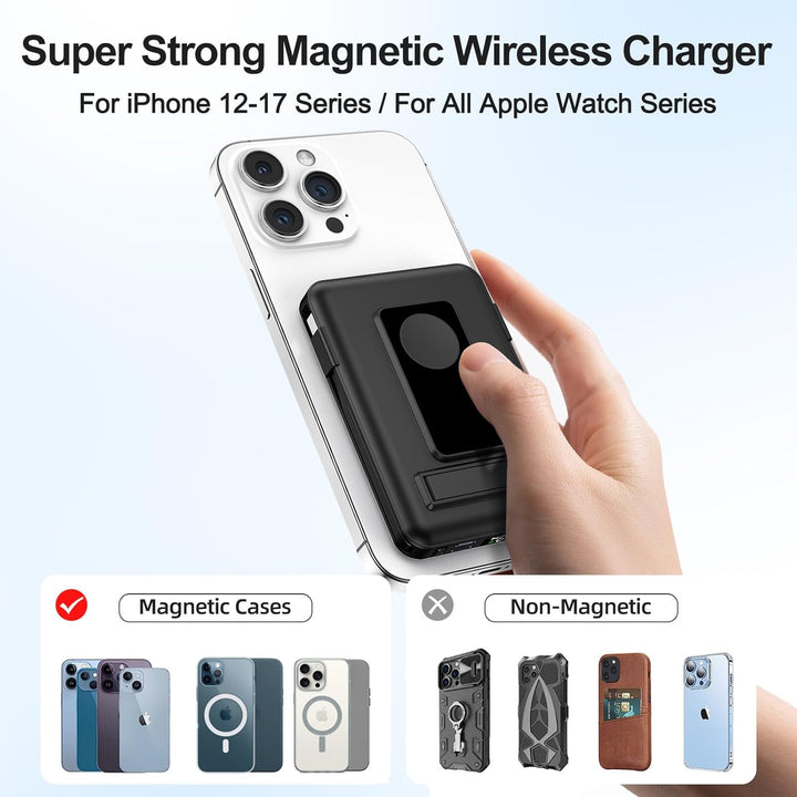 für Magsafe Powerbank, 10000mAh Magnetische Kabellose Power Bank für iPhone, 20W Schnelllade Externe