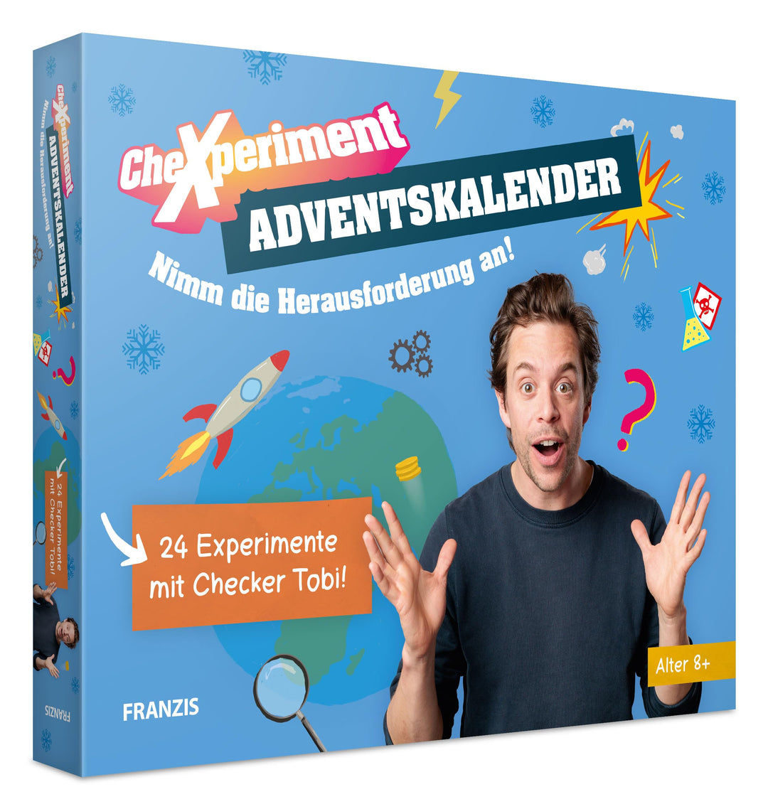 FRANZIS 67220 - CheXperiment Adventskalender, 24 lustige und verblüffende Experimente mit Checker To