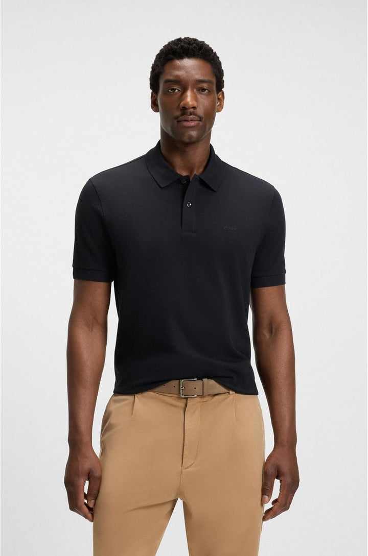 BOSS Herren Pallas Regular-Fit Poloshirt aus Baumwolle mit Logo-Stickerei Dunkelblau M