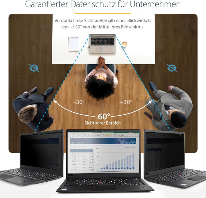StarTech.com 15,6 Zoll 16:9 Laptop Sichtschutzfolie, Blendschutzfolie/Privacy Screen mit 51% Blaulic