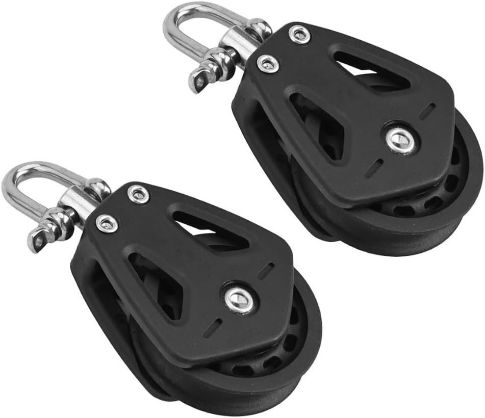 2 x schwerer Seilzugblock, Nylon-Einzelrolle, drehbares Kühlergrill, Segelboot, Marine-Zubehör mit e