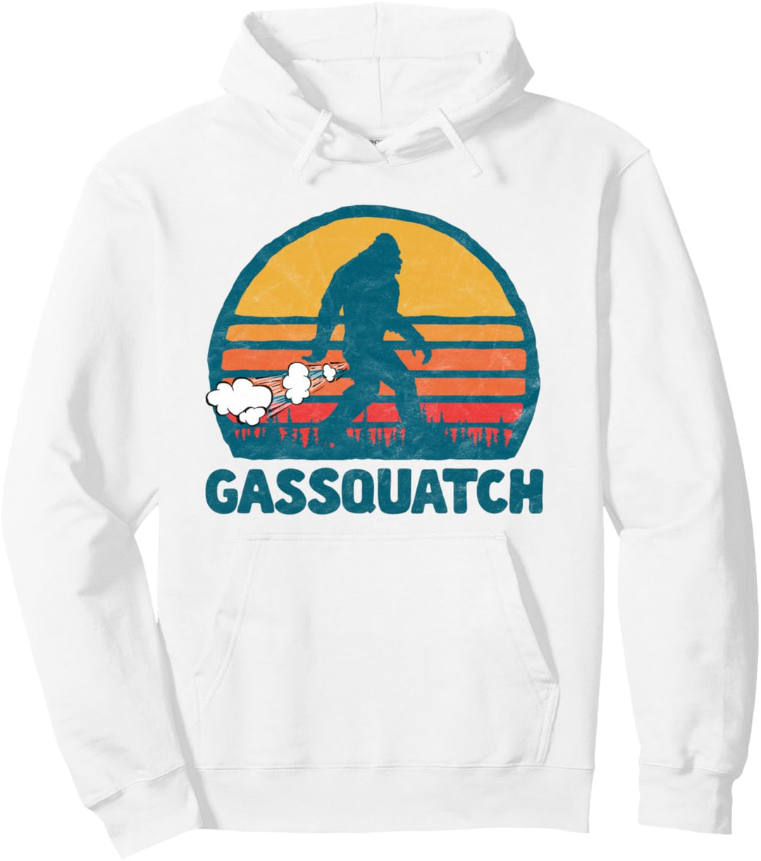 Gassquatch! Funny Farting Bigfoot Retro Fart Pullover Hoodie