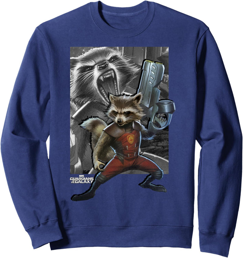 Marvel Guardians Of The Galaxy Rocket Bold Double Portrait Sweatshirt