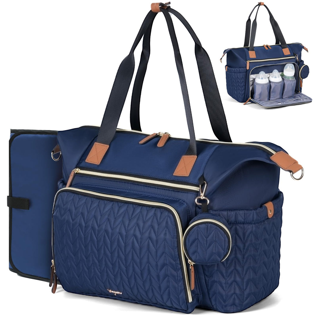 Wickeltasche mit Schnullertasche und Wickelunterlage, Wickelrucksack Multifunktions-Babytasche für G