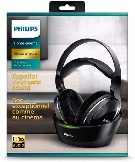 Philips Kabelloser TV Kopfhörer Over Ear SHD8850/12 Wireless HiFi Kopfhörer (Exzellenter Sound, Hi-R