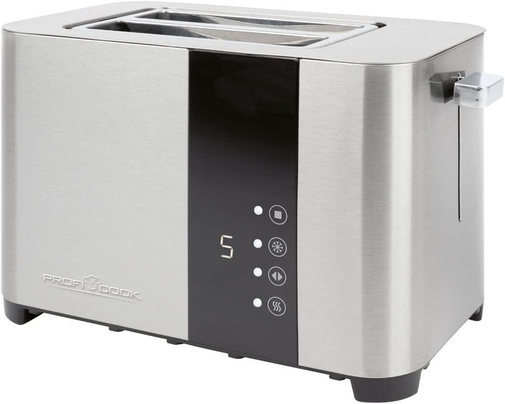 ProfiCook Toaster, Toaster 2 Scheiben mit Sensor Touch Bedienung, Auftau-, Aufwärm-/ Schnellstoppfun