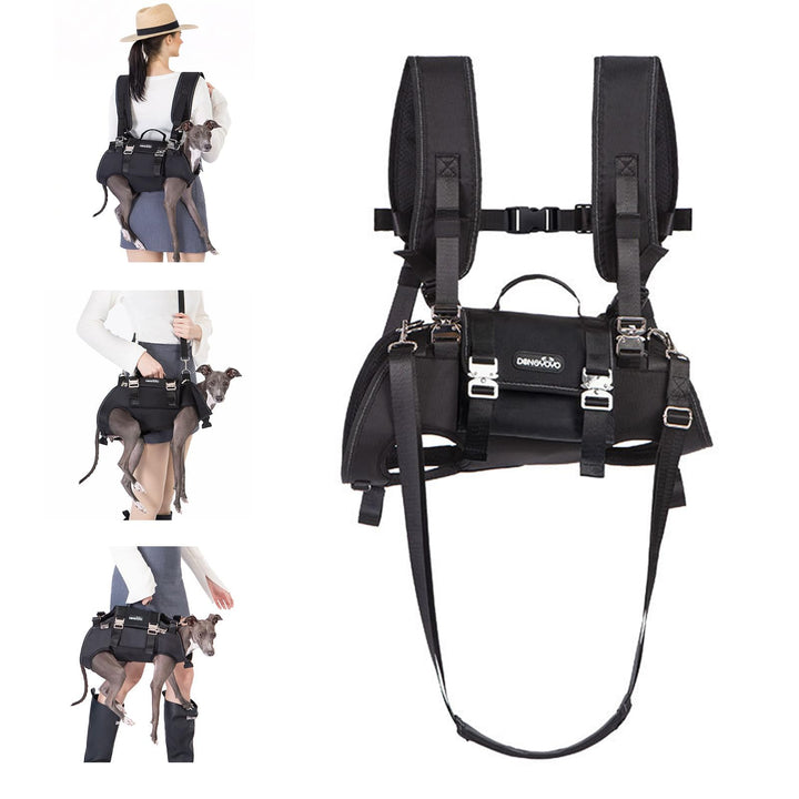 PETCUTE 4-in-1 Hunderucksack,Hundetasche für kleine Hunde,Einstellbar Hundegeschirr mit Abnehmbarem