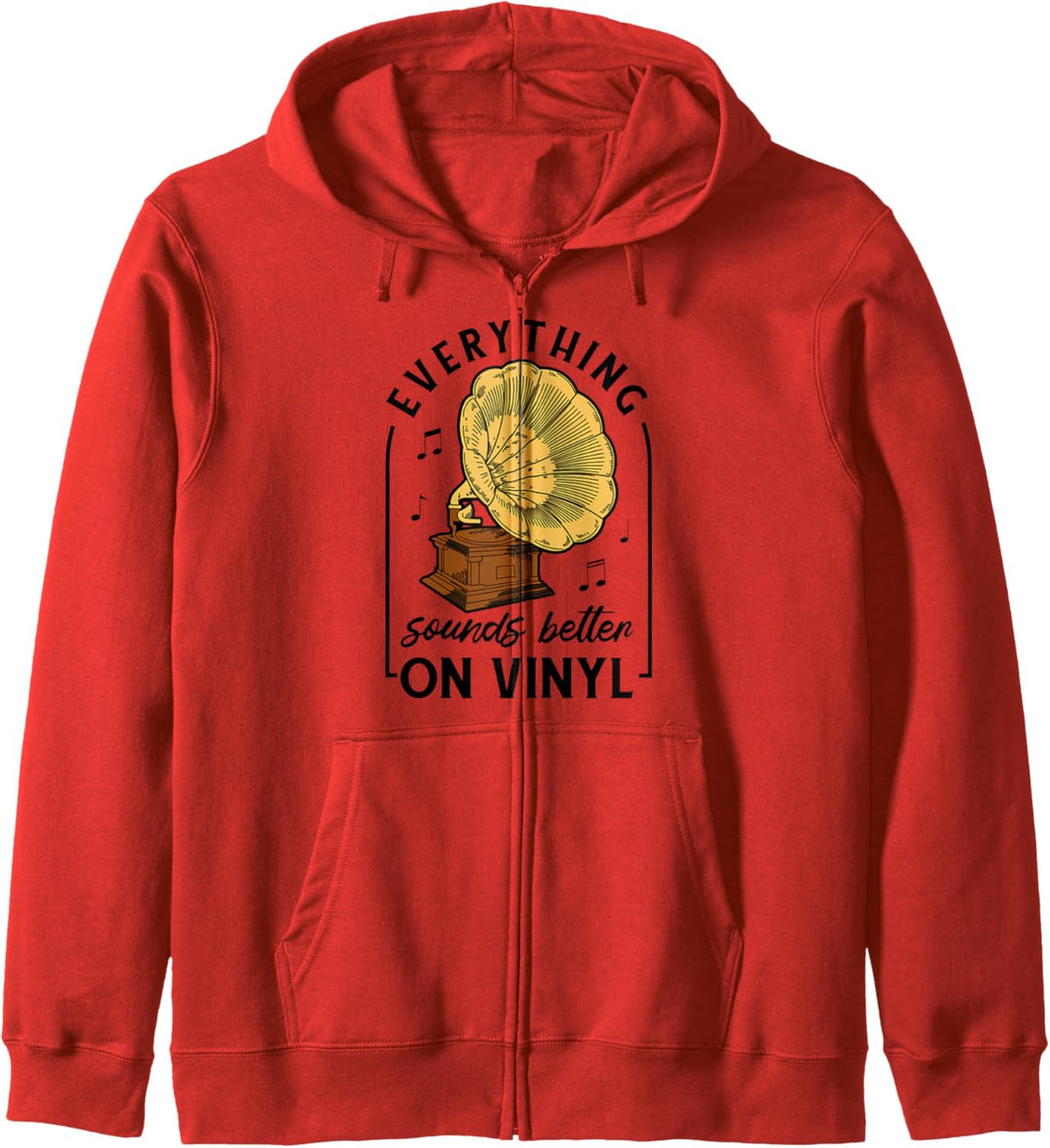 Vintage-Schallplattenspieler und alles klingt besser auf Vinyl. Kapuzenjacke
