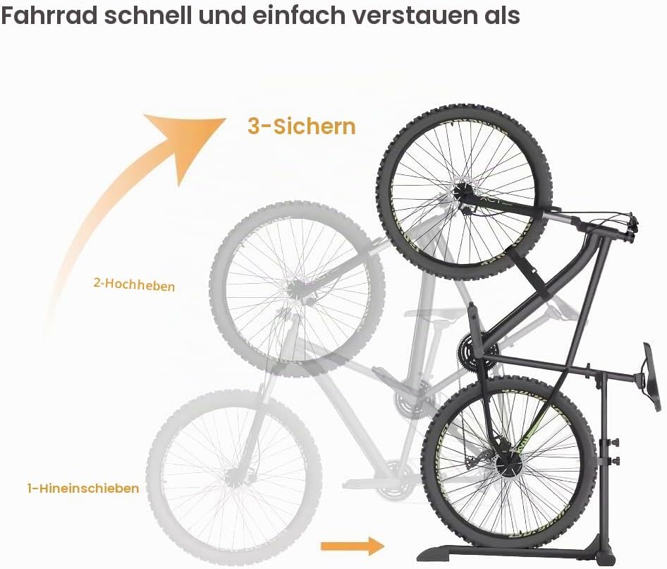 Mimoke Vertikaler Fahrradständer - Freistehender, aufrechter Bodenständer für die Aufbewahrung von F