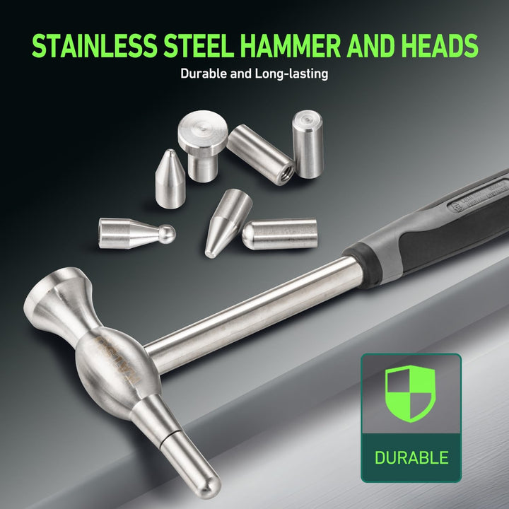 KATSU Tools 20 Stück Auto Karosserie Panel Dent Repair Tool Set - Edelstahl Hammer mit Tap Down Pen