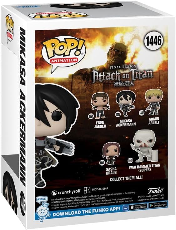 Funko Pop! Animation: AOT - Mikasa Ackerman - Attack On Titan - Vinyl-Sammelfigur - Geschenkidee - O