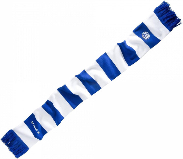 FC Schalke 04 Strickschal - Blockstreifen - blau/weiss Fanschal Schal S04 - Plus Lesezeichen I Love