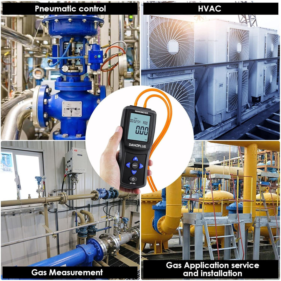 Manometer Digital Gas Pressure Tester Differential Pressure Gauge HVAC Air Pressure Meter with Backl