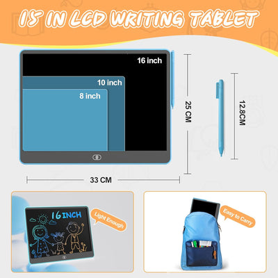 LEYAOYAO LCD Schreibtablett, 16-Zoll zeichentablett, farbenfrohes Zeichentafeln für Kinder, Auto-Rei