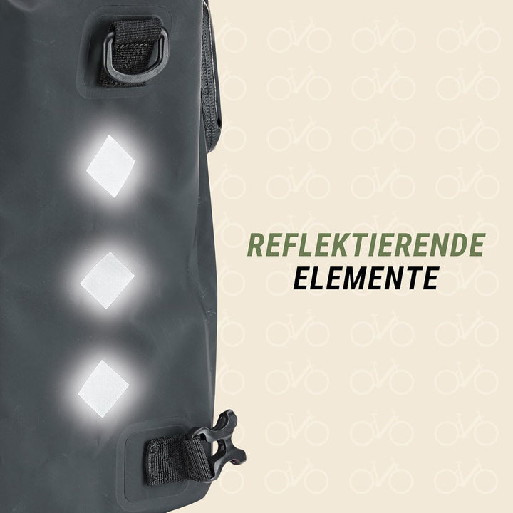 Prophete Fahrradtasche, Seitenpacktasche, wasserdicht, auch als Rucksack zu nutzen, Farbe schwarz