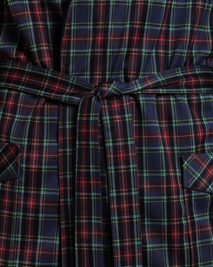Herren Morgenmantel - Revise Brais RE-502 - Dünn und leicht 3XL Blau – Rot Kariert, 3XL Blau – Rot K