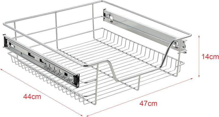 [en.casa] Teleskopschublade 2er Set 50cm Schrankbreite Küchenschublade inkl. Schienen Einbauschublad