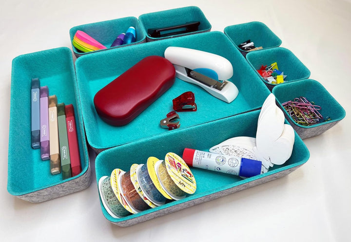 Schubladen-Organizer, 8 Stück Büro Organizer, Aufbewahrungs-Box, Make-up, Utensilien Stauraum Wohnzi