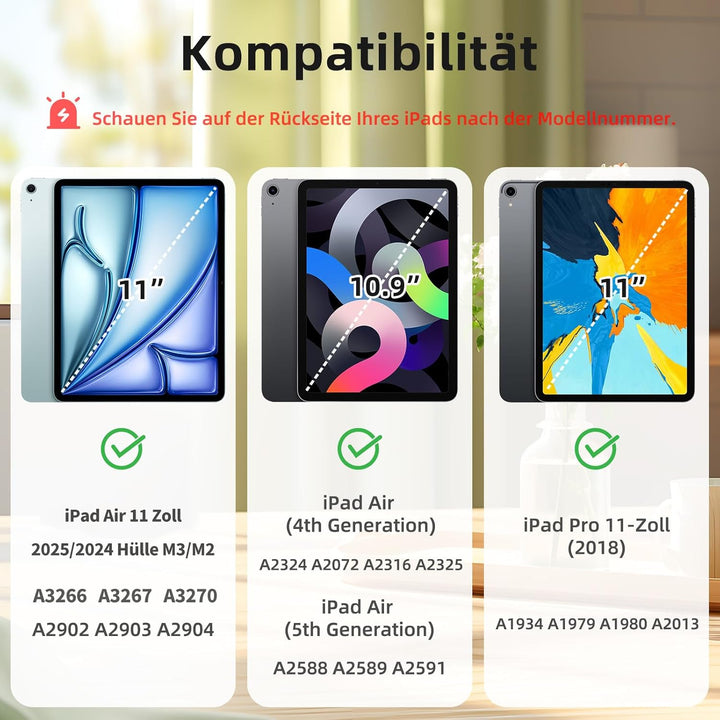 Tastatur Hülle für iPad Air 11 Zoll M3/M2 (2025/2024), iPad Air 5./4. Generation 2022/2020 10,9 Zoll
